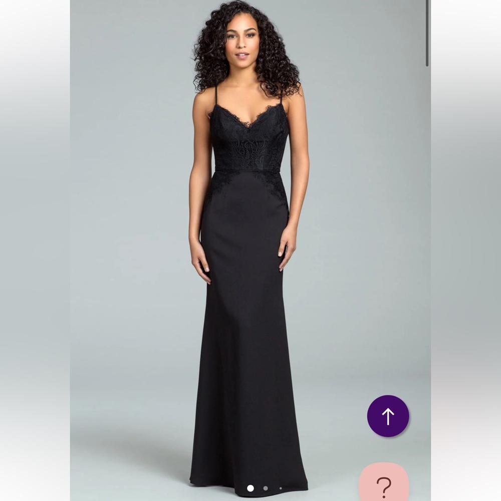 Hayley Paige Style 5814 Black Size 12 | Spaghetti Strap Formal Gown